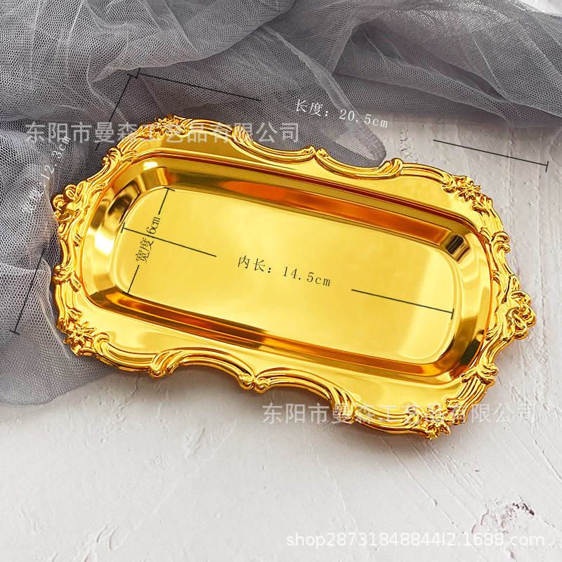 Rectangular de estilo europeo bandeja de merienda de frutas secas decoración de la Mesa Hotel servilleta toalla plato joyería bandeja de almacenamiento