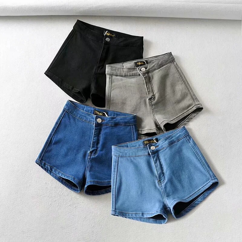 Large Long Legs High Waist Elastic Denim Shorts Spring and Summer New Sexy Hip Slimming Tight High Elastic Hot Pants Women's Pants