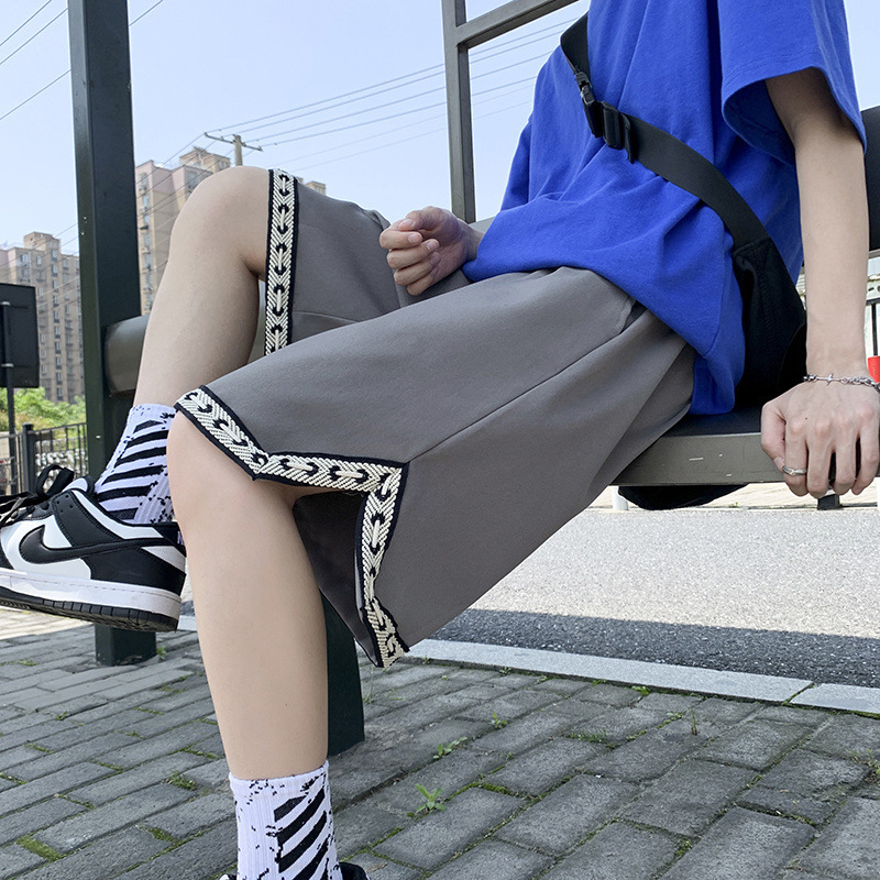 Basketball Ice Silk Shorts Men's Summer Design Niche Five-Point Pants Casual Sports High Street Loose Straight Versatile