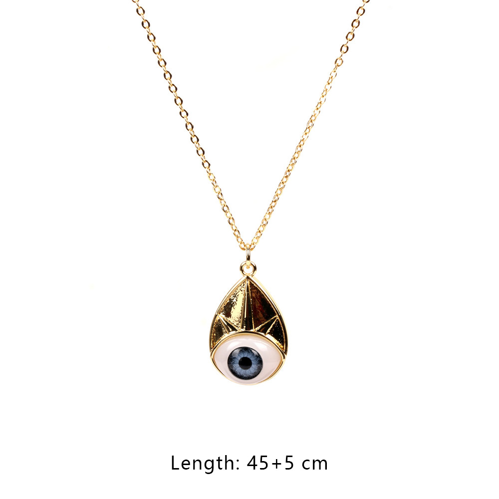 Fashion Devilu0027s Eye Copper Gold-plated Pendant Short Necklace