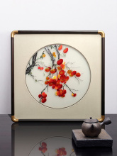 ✅苏绣挂画新中式客厅玄关壁画成品山水花鸟手工刺绣装饰