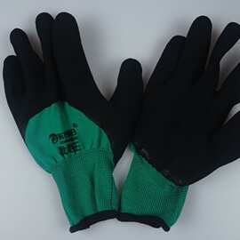 13针尼龙皱纹胶手套 防皱纹手套