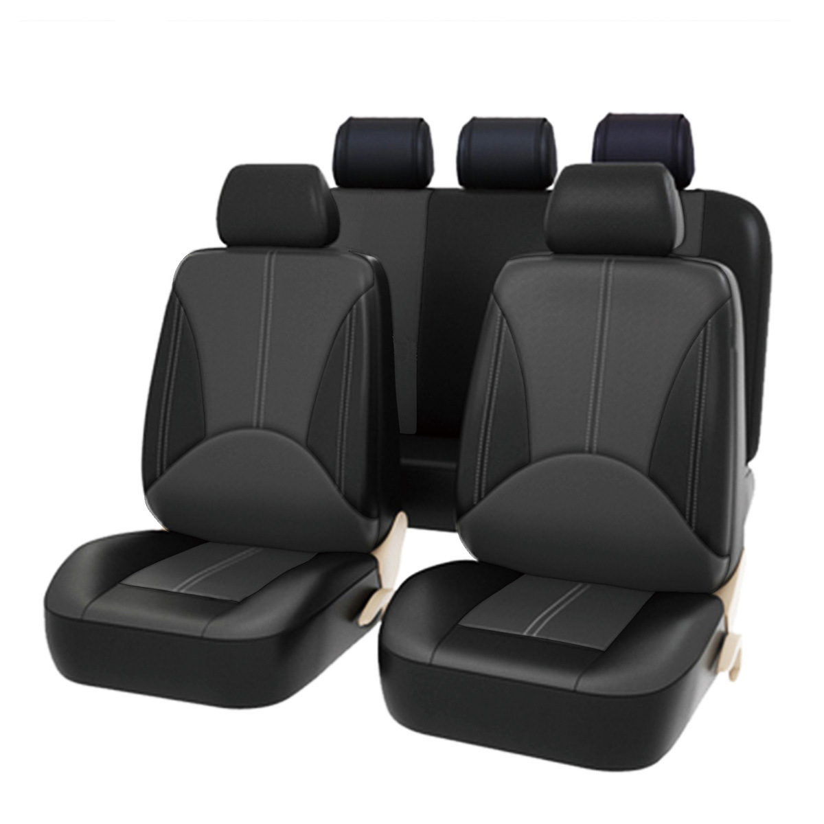 Fabricante ligero de lujo empalme de cuero personalidad tela general asiento cubierta resistente al desgaste suave y cómodo cojín de asiento de automóvil transpirable