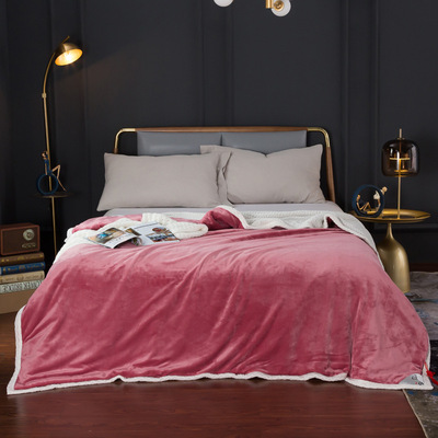 跨境雙層毛毯加厚珊瑚絨被子羊羔絨升級版不掉毛法蘭絨高檔蓋毯