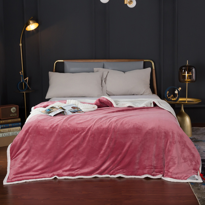 跨境雙層毛毯加厚珊瑚絨被子羊羔絨升級版不掉毛法蘭絨高檔蓋毯