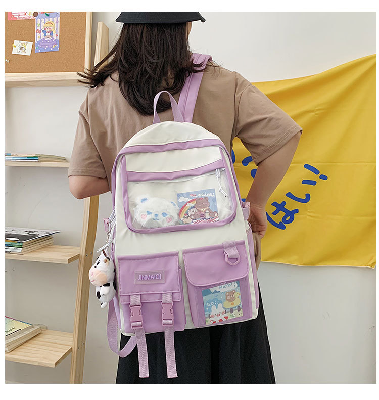 Korean Style Hit Color Nylon Cloth Backpack Wholesale Nihaojewelry display picture 2