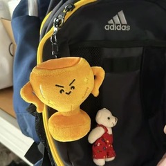 かわいい奇妙なトロフィーのぬいぐるみが面白いかばんを飾ってアイデアの誕生日プレゼントを飾っている