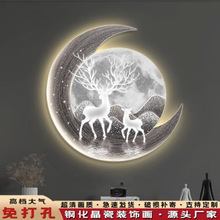 现代轻奢玄关装饰画LED灯发光客厅挂画过道走廊入户门氛围灯壁画