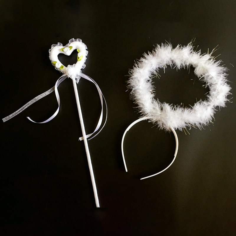 Alas de plumas de ángel, accesorios de Halloween, actuación para adultos y niños, decoración de pasarela de niña de las flores, vestido de demonio negro