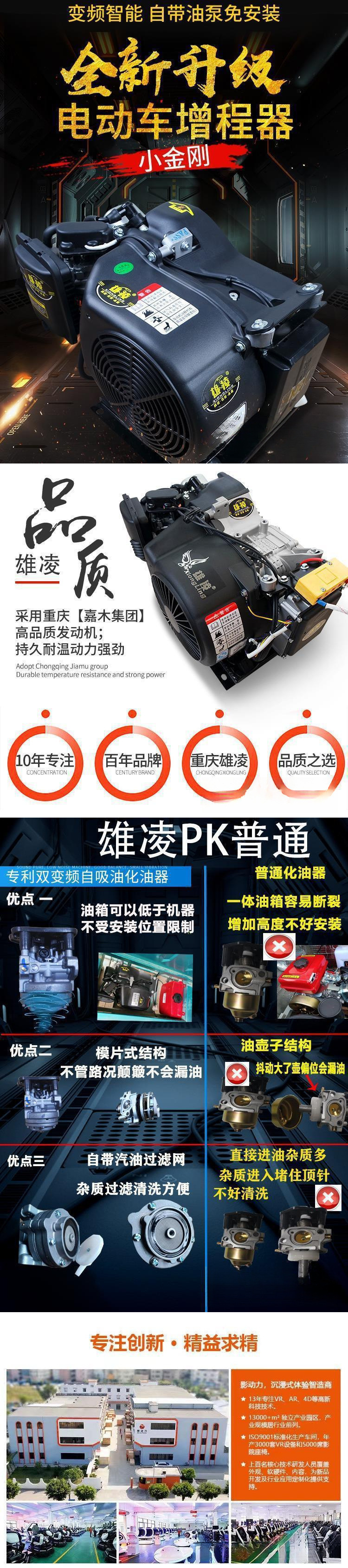 Dual Cooling Electric Vehicle Range Extender Battery Car 60V72V Electric Three- and Four-Wheel Vehicle Car Generator Silent Inverter