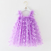 Girl's skirt, cute slip dress, small princess costume, with embroidery, tulle