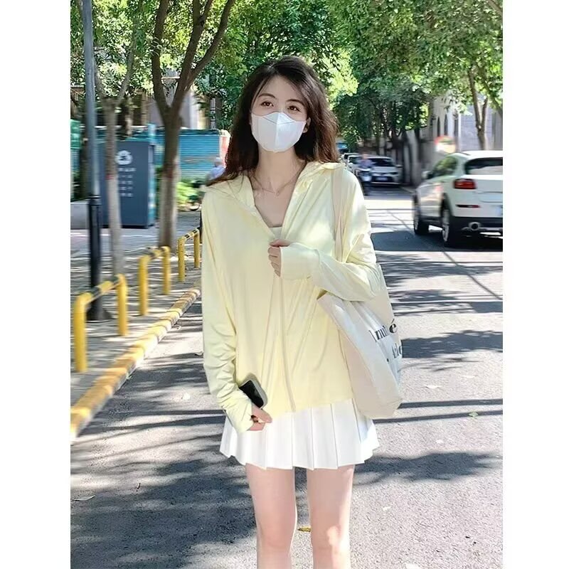 Dropshipping cross-border ice silk sunscreen clothing for women, 2026 new summer model, UV protection, loose and versatile