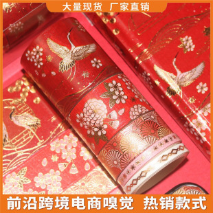Factory wholesale Chinese style crane collection bronzing crane set antique hand account and paper tape