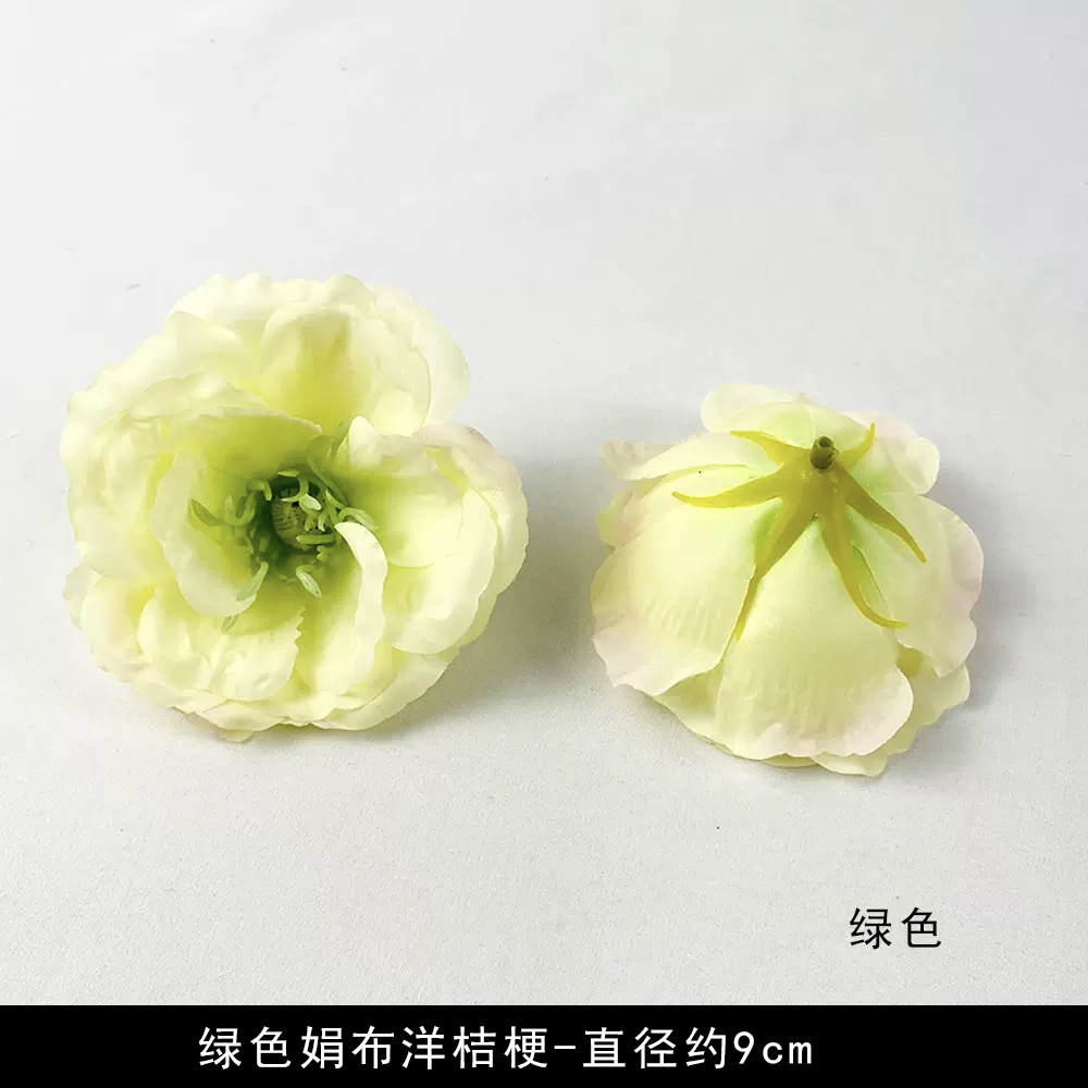 Simulación verde flor al por mayor flor falsa hecha a mano material pinza de flores accesorios de tocado de flor pequeña decoración del salón de bodas