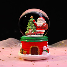 圣诞铃铛雪橇水晶球音乐盒树雪人麋鹿桌面摆件旋转飘雪花女生礼物