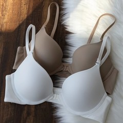 垂れ防止フロントボタンブラジャー、大きな胸が小さく見える、女性用シームレス下着、薄い胸を支えるスチールリング付き、プッシュアップセットブラジャー