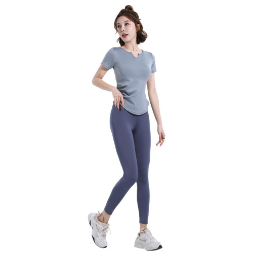 Yoga clothing for women  summer new sports short-sleeved T-shirt Pilates training tops running fitness clothing set