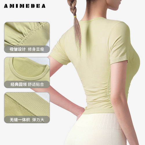 New yoga wear short-sleeved women's tight-fitting slim versatile casual sports tops for women