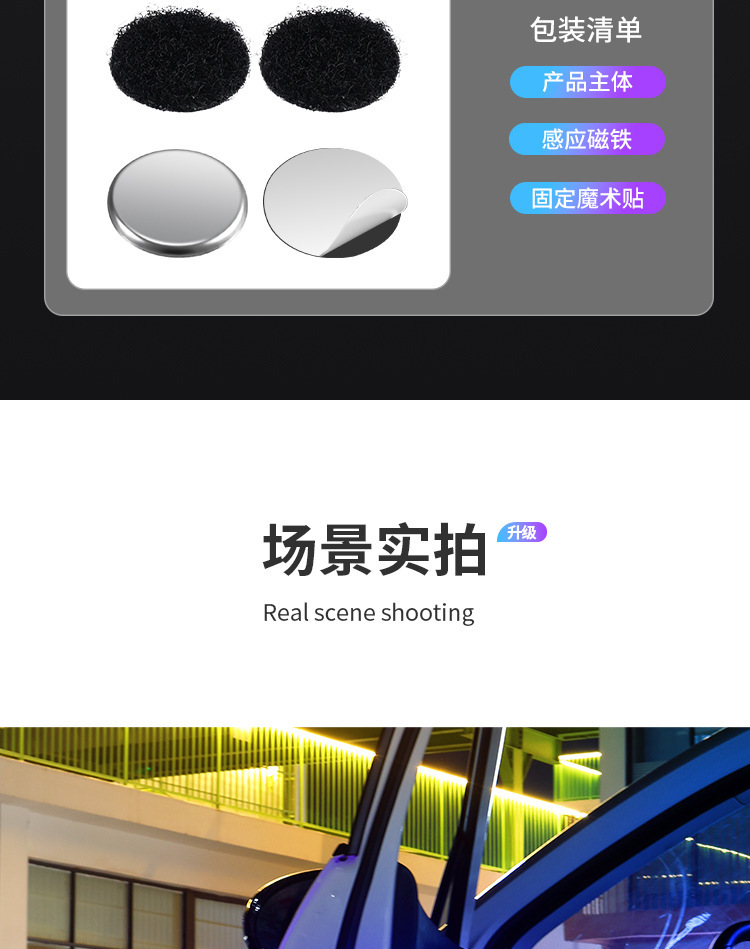Magnetic Control Car Door Led Lighting Lamp, Car Welcome Light, Ground Lighting, No Wiring Required, Car Decoration, Door Opening Sensor Light