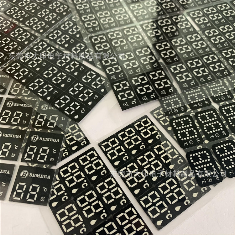 东莞厂家大量供应印刷88温度显示PET均光膜片定 制保温杯专用面贴