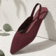  leisure red mill spring flat shoes half baotou shoes pure color network layer cloth pointed love shoes