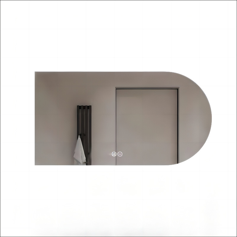 Espejo de baño espejo inteligente forma de arco led luminoso espejo de baño pantalla táctil espejo de maquillaje hotel comercial