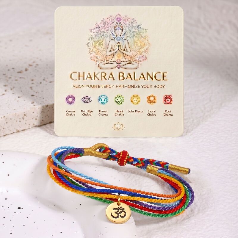 Cross-border best-selling stainless steel round pendant colorful rope bracelet, seven-color hand-woven bracelet for men and women Cross-border best-selling stainless steel round pendant colorful rope bracelet, seven-color hand-woven bracelet for men and women