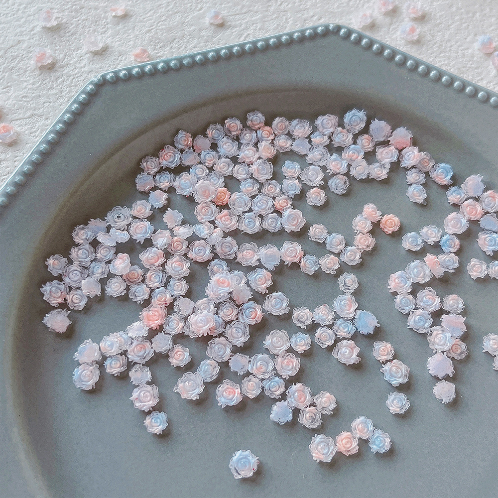 약 50 얼음 투명 청색 분말 동백 혼합 6mm 8mm