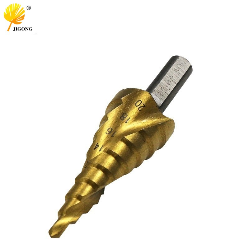 4-20mm宝塔钻 4241材质三角柄镀钛螺旋槽阶梯钻 台阶钻打孔钻头