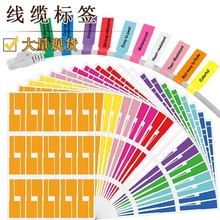 彩色p型線纜標簽 防水防油耐撕網線不干膠標簽貼紙光纖線纜標簽紙