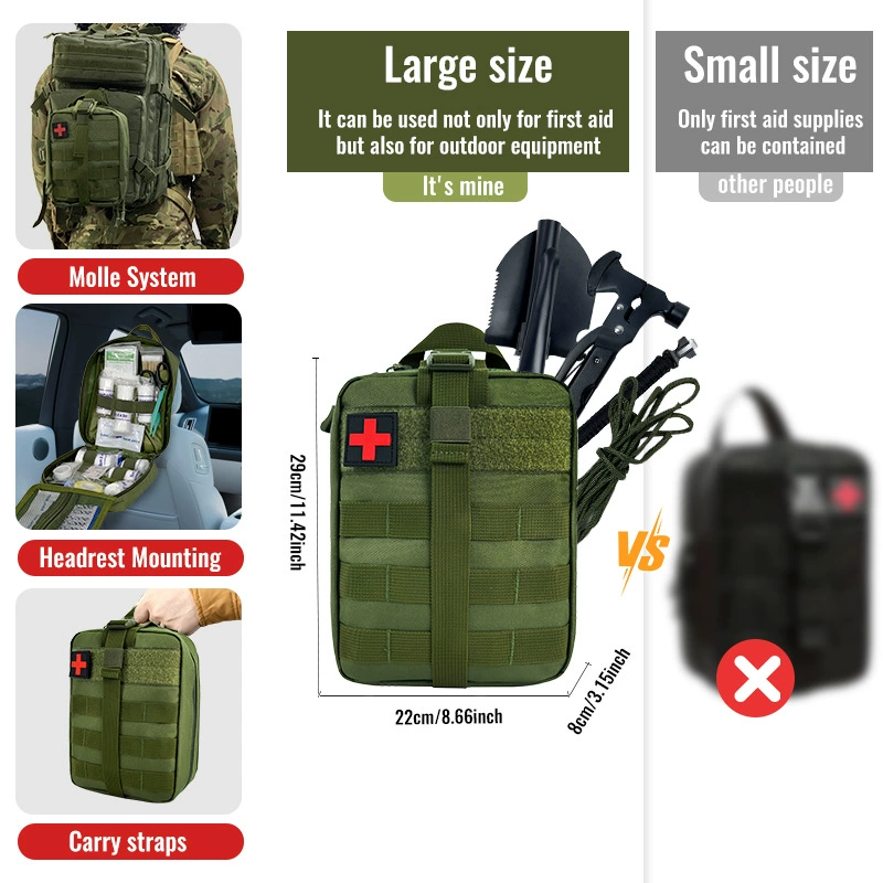 Увеличьте сумку для снаряжения для выживания в дикой природе, многофункциональную тактическую поясную сумку, аварийную сумку для путешествий на открытом воздухе, лекарство для самоспасения.