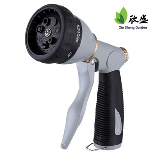 New Garden Water Gun Car Wash Water Gun Multifunctional 7-Function Metal High-Pressure Spray Gun Zinc Alloy High-Pressure Water Gun