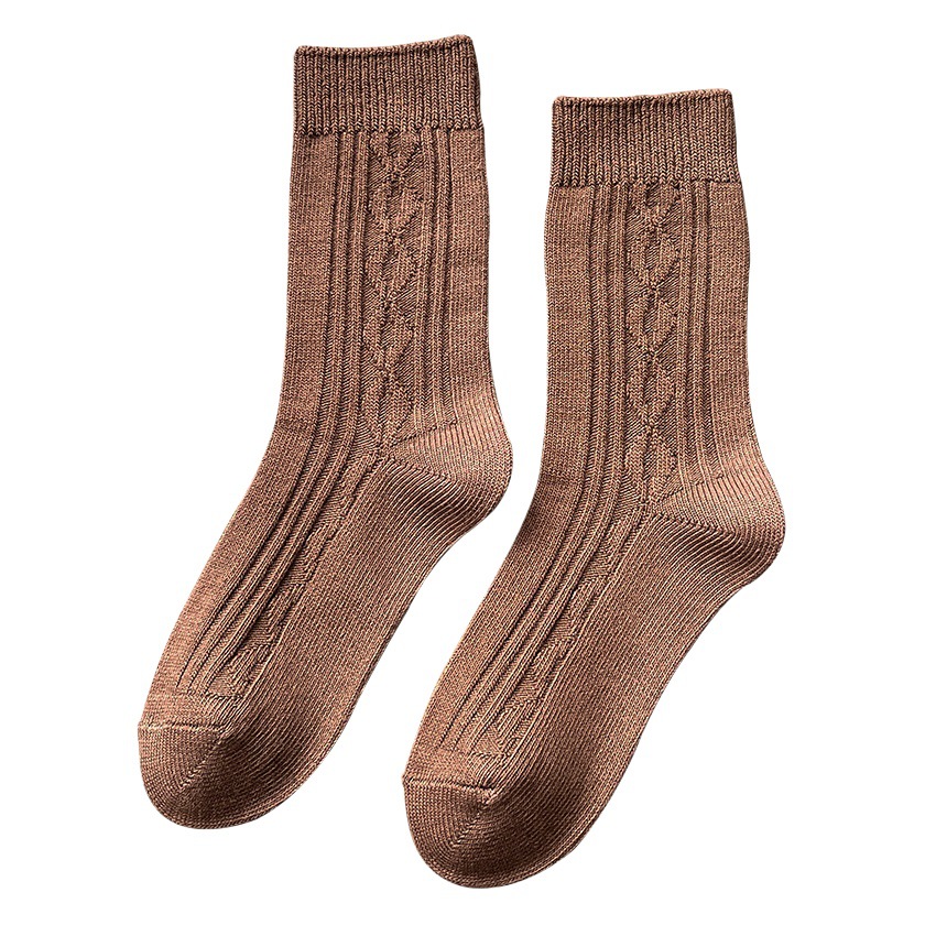 Calcetines de primavera y otoño calcetines de algodón de color sólido para hombre medias vintage aguja gruesa transpirable Calcetines de media pantorrilla para hombre