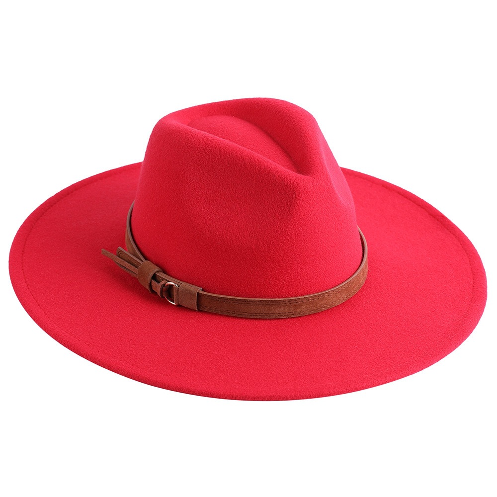 Sombrero de fieltro de ala ancha europeo-americano, sombrero de copa de lana con ala de 9 cm, sombrero de jazz unisex de otoño/invierno.