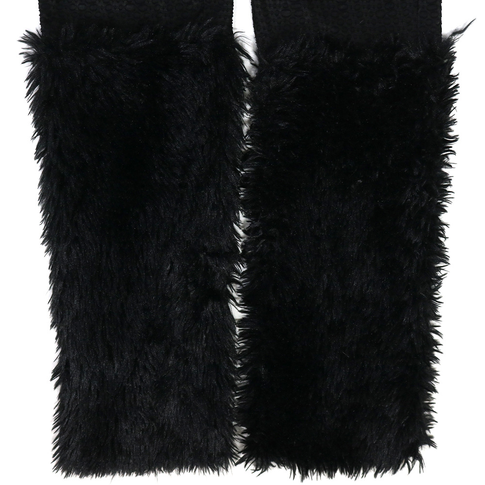 Women Long Sleeved off Shoulder Top Slim Trousers Furry Two Piece Set