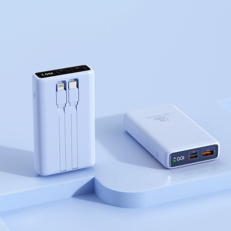 120W急速充電モバイルバッテリー、内蔵ケーブル付き、20000mAh大容量モバイル電源、ギフト卸売、長持ちバッテリー|undefined
