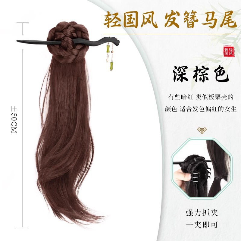 Nuevo estilo chino falso clip de cabello de cola de caballo bola en un clip de agarre antiguo adornamiento de cabello chino cheongsam francés clip de cabello
