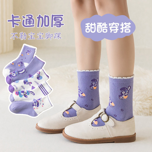 【】女童袜子秋冬季新款韩版儿童袜子男女童可爱中大童批发