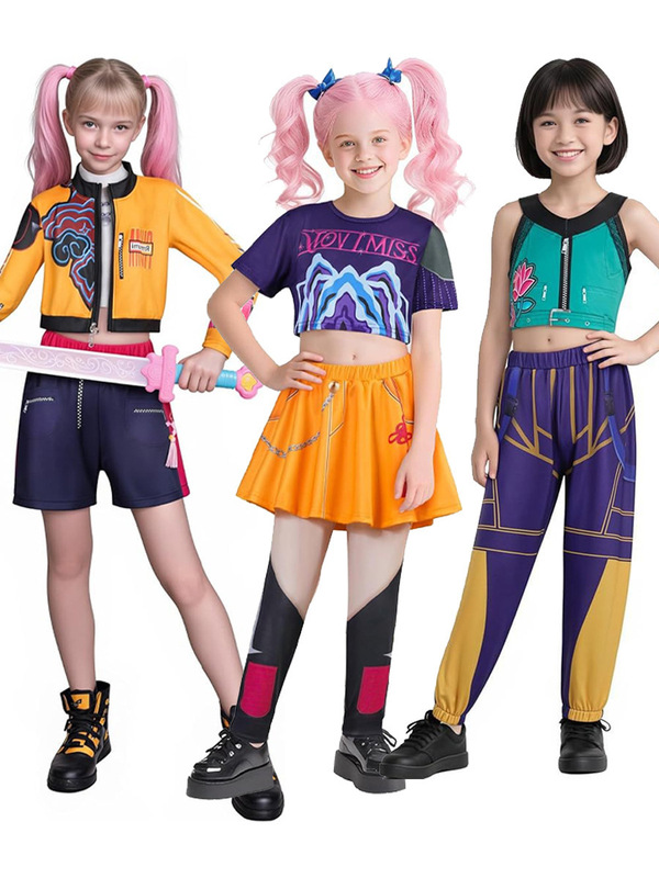 新款跨境K-POP猎魔女团cos服鲁米佐依米拉恶魔猎人万圣节演出服装|undefined