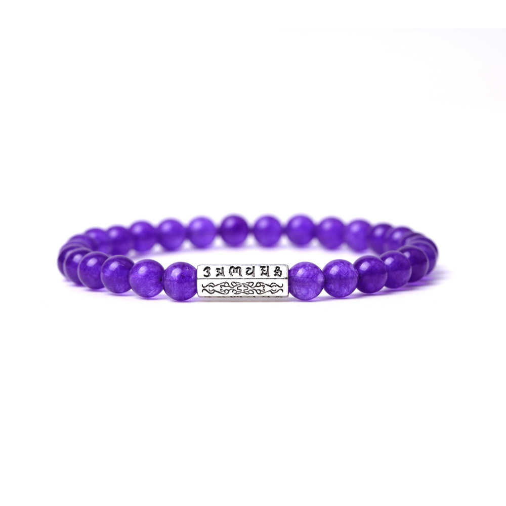 Nuevo estilo chino de 6MM piedra natural pulsera de cuentas mujeres ins nicho de lujo ligero cuerdas de madera elásticas pulsera joyería TEMU