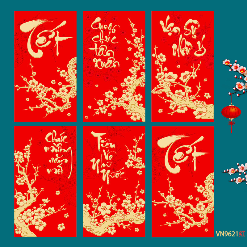 臻婷厂家2026新款越南文红包春节卡通马生肖新年大号利是封袋批发|undefined