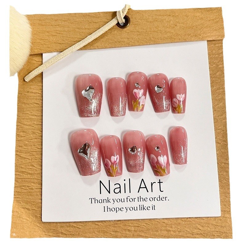 Kaiman desgaste hecho a mano uñas desmontable Internet celebridad diamante mariposa uñas pieza de uñas hecho a mano luz lujo avanzado parche de uñas