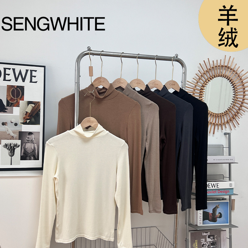 Demi-season keep warm knitted woolen solid color fashionable base…