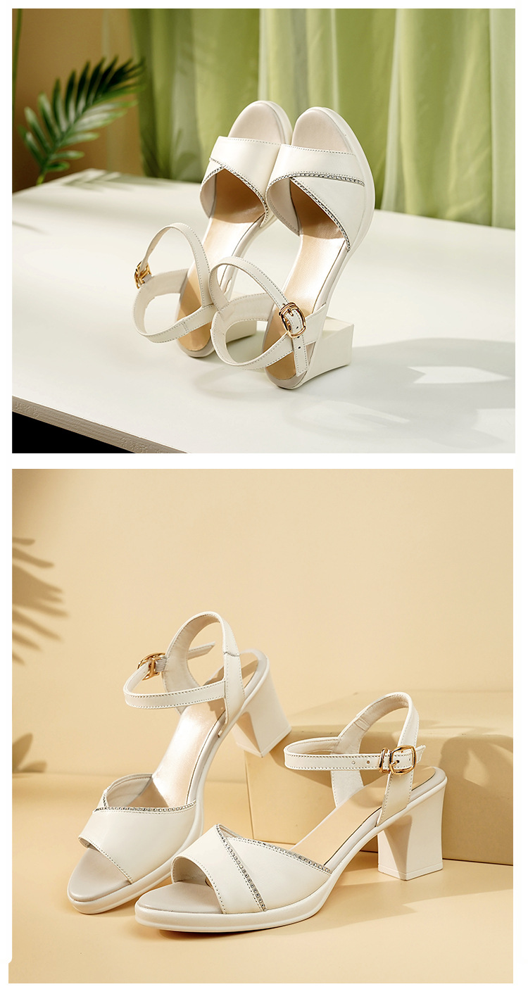 Sandal cao gót nữ hở mũi gót dày 7 cm, size lớn 41-43 — đen chi tiết 25