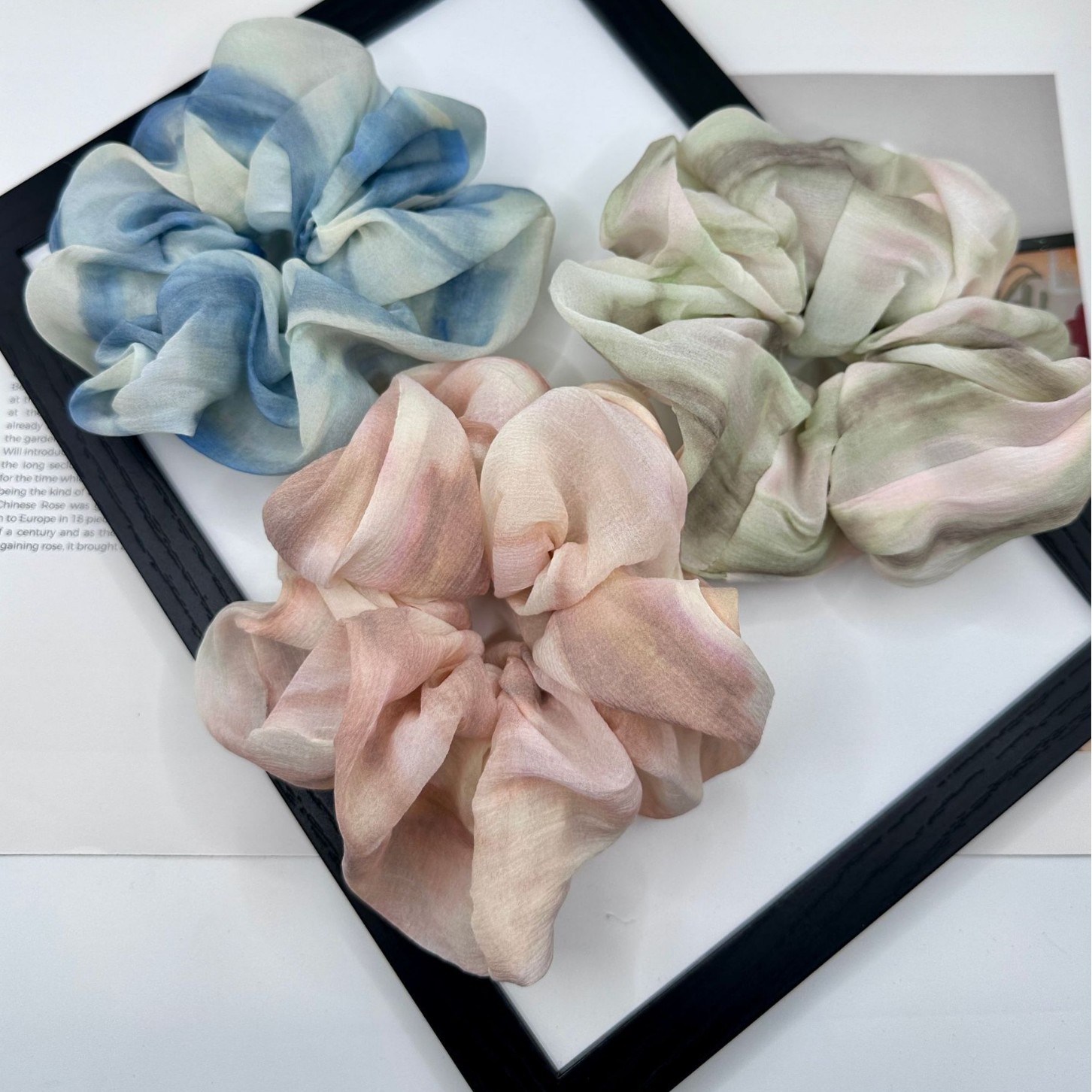 Korean Ins High-end Tie-dye Satin Scrunchie New Elegant Ponytail Hair Tie Head Accessory For Women_voghion.com