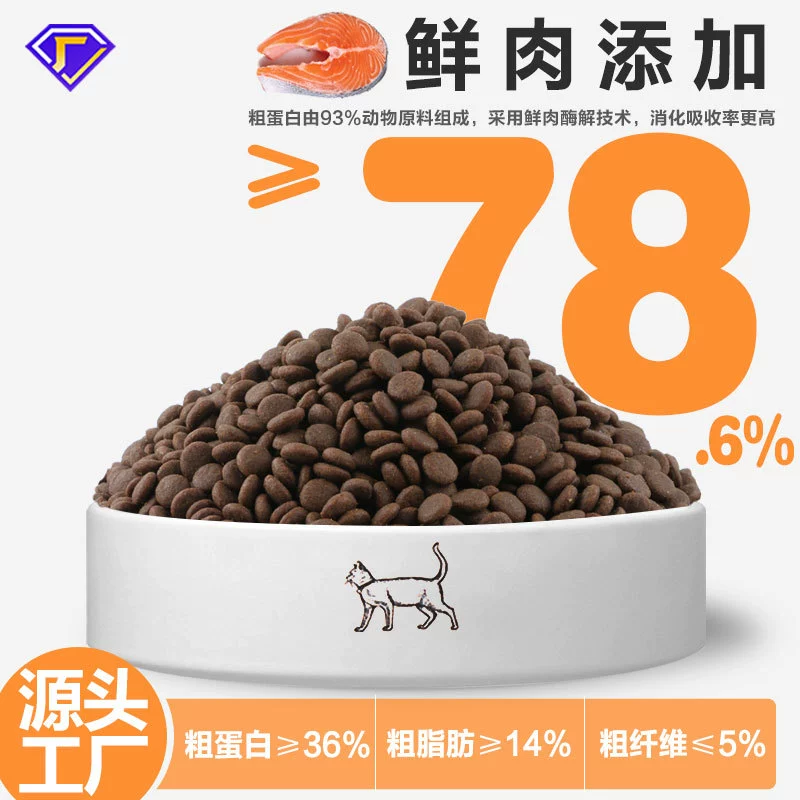 Обработка корма для кошек Ферментативный гидролиз свежее мясо Корм для кошек молодая кошка полная цена свежего мяса с завода прямая OEM оптовая продажа