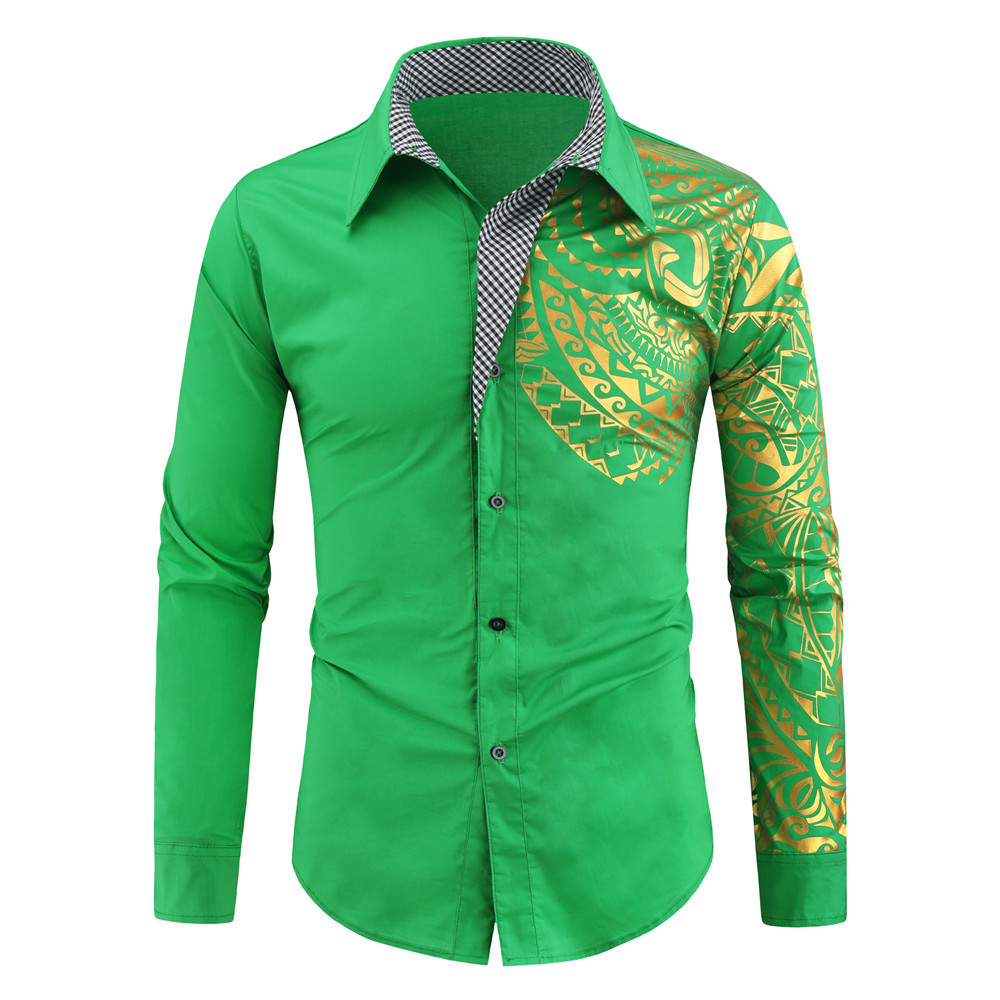 Men's Gender Wholesale Men's British Style Ditsy Floral Long Sleeve Men's Tops