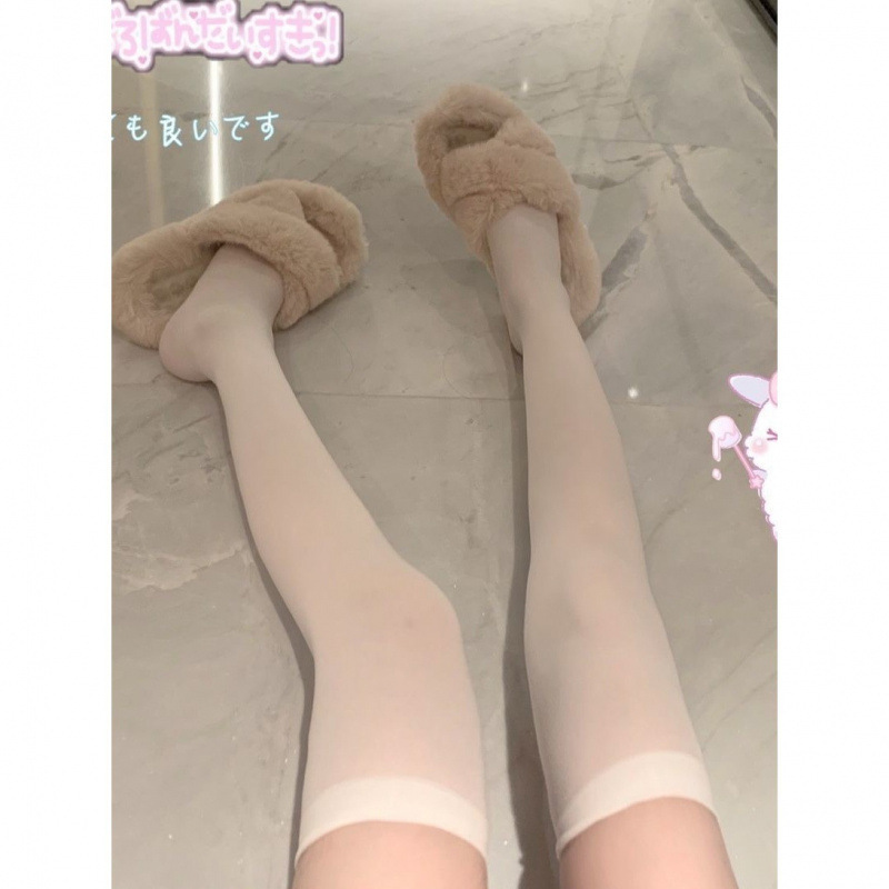 White Stockings Pure Desire Over-The-Knee Socks White Black Silk Feminine Long Thigh Socks Spring and Autumn Style Jk Thin Style Over-The-Knee