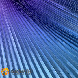 翡翠绿渐变紫色皱折风琴褶布料 舞蹈服柔软裙子过渡色美人鱼面料