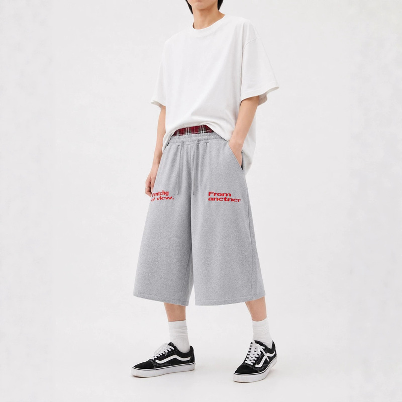 American Retro Plaid Lace-Up Casual Shorts for Men and Women, Oversized Design, Loose Street Style Shorts, Trendy American Retro Plaid Lace-Up Casual Shorts for Men and Women, Oversized Design, Loose Street Style Shorts, Trendy
